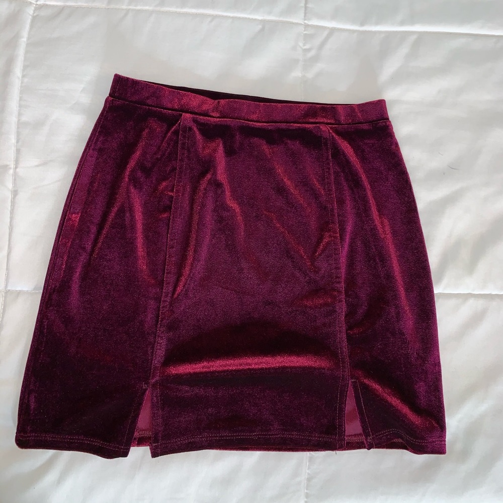 Velvet mini skirt